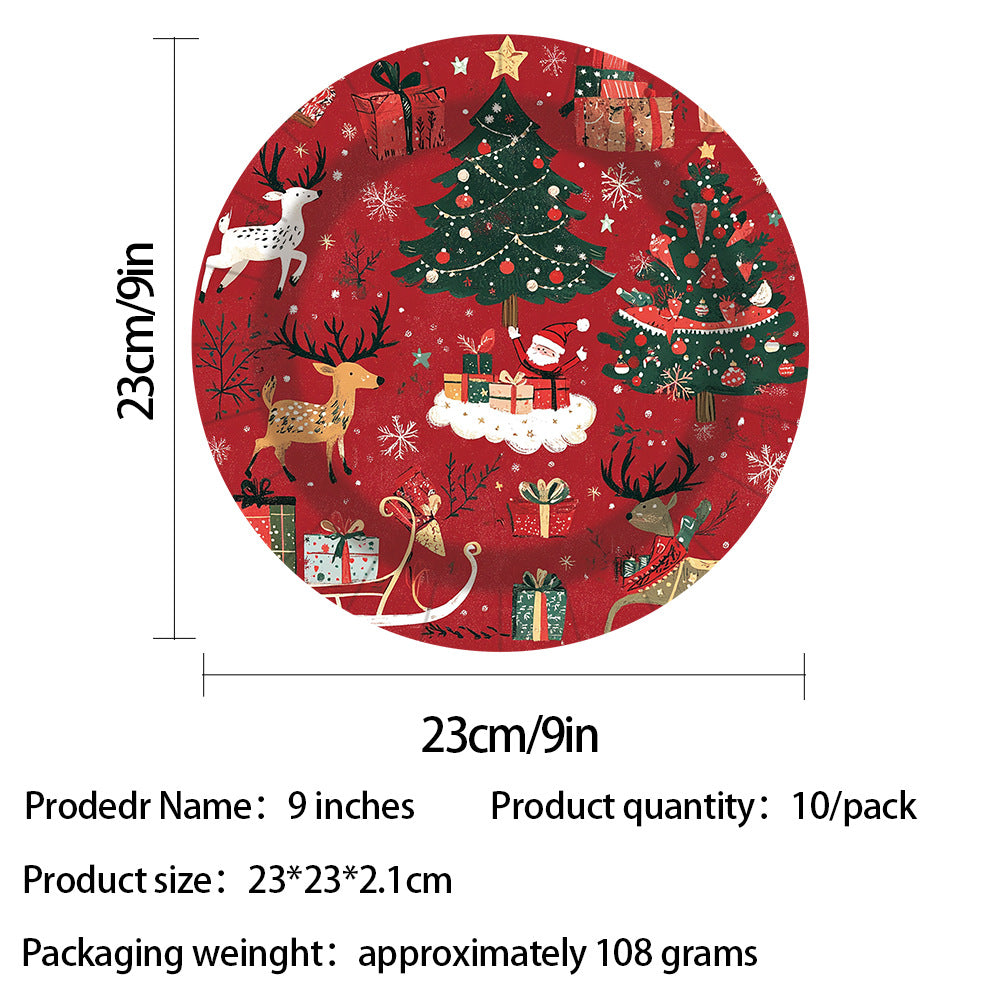 Christmas Party Festival Supplies: Paper Plates, Cups, Paper Towels, Table Decorations & Tableware