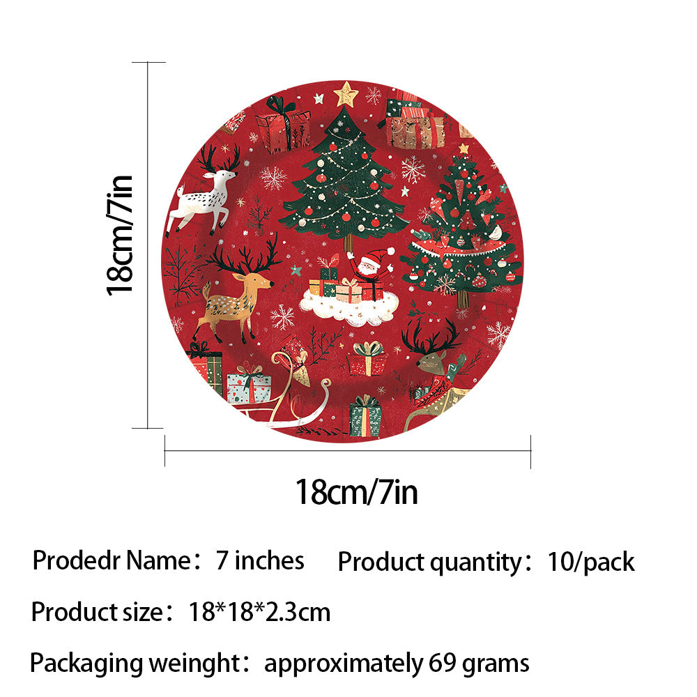 Christmas Party Festival Supplies: Paper Plates, Cups, Paper Towels, Table Decorations & Tableware