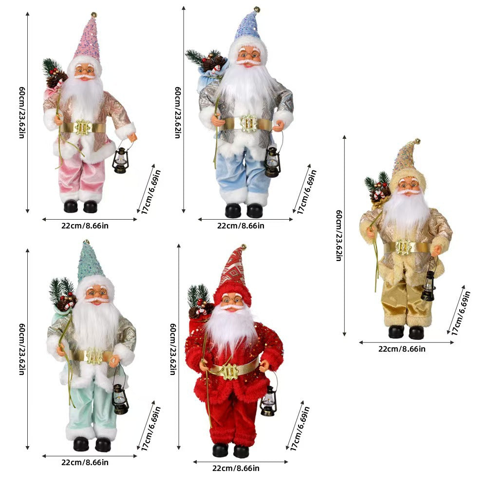 New Style Standing Santa Claus Doll Ornament - Cute Christmas Gift, Doll Figurine for Window Decoration & Festive Arrangement