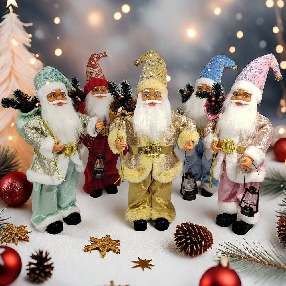 New Style Standing Santa Claus Doll Ornament - Cute Christmas Gift, Doll Figurine for Window Decoration & Festive Arrangement