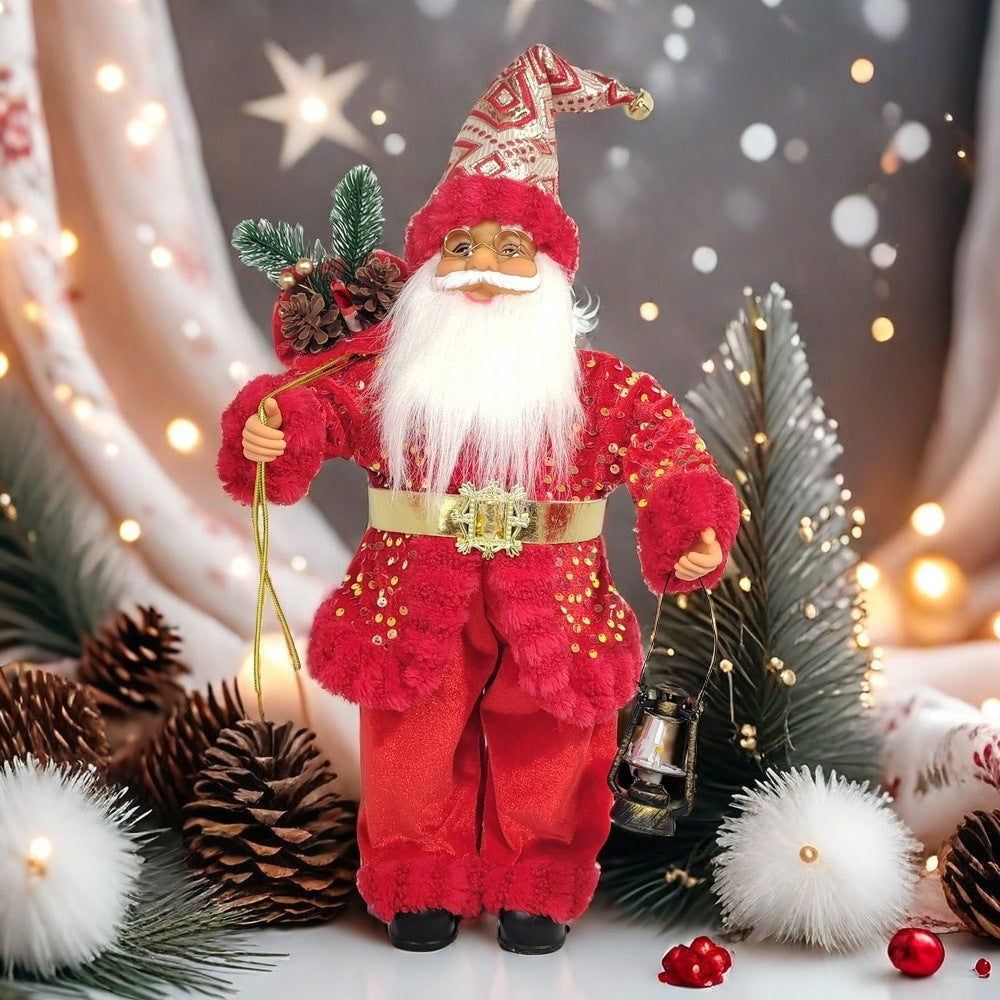 New Style Standing Santa Claus Doll Ornament - Cute Christmas Gift, Doll Figurine for Window Decoration & Festive Arrangement