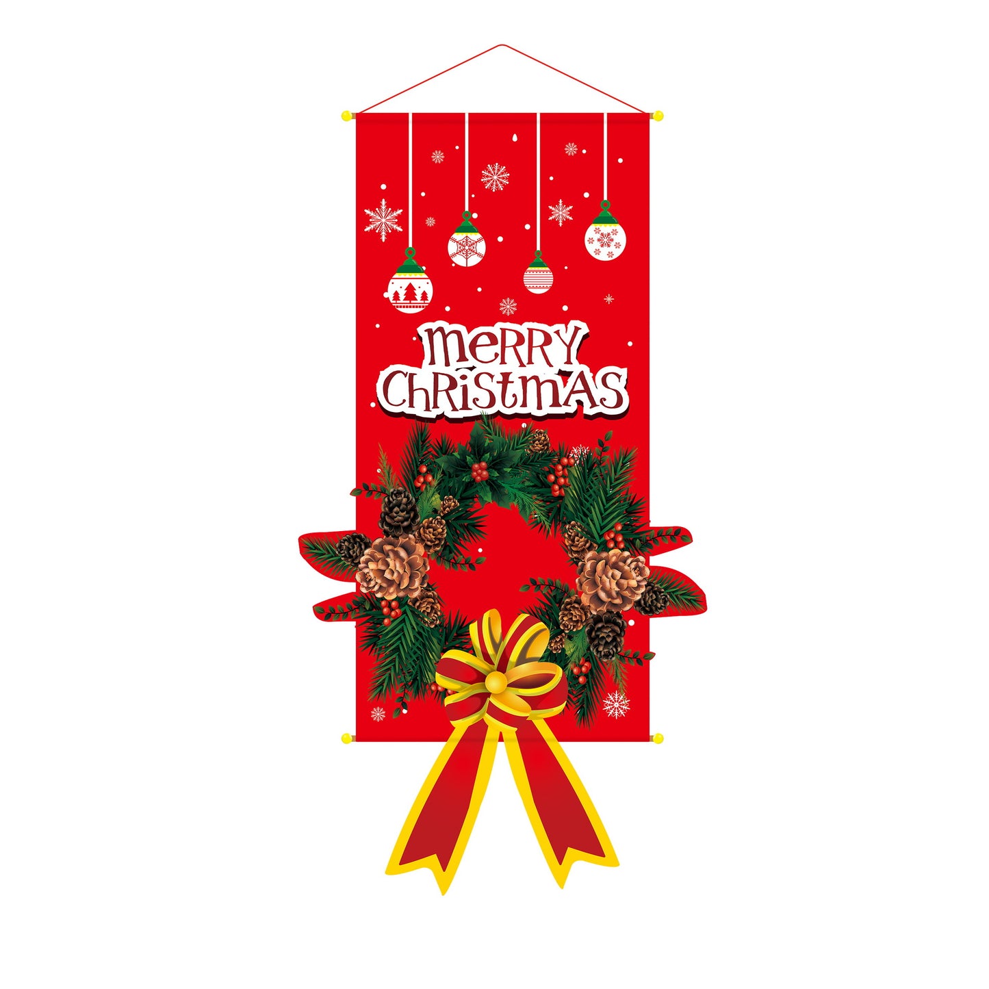 Christmas Tapestry Banner Party Decorations, Creative Cartoon Printed Wall Hanging Backdrop Cloth