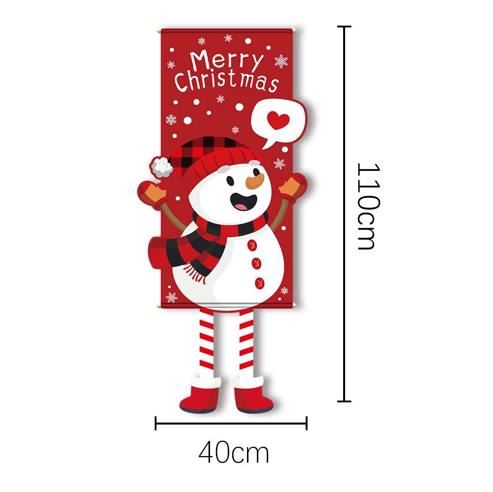 Christmas Tapestry Banner Party Decorations, Creative Cartoon Printed Wall Hanging Backdrop Cloth