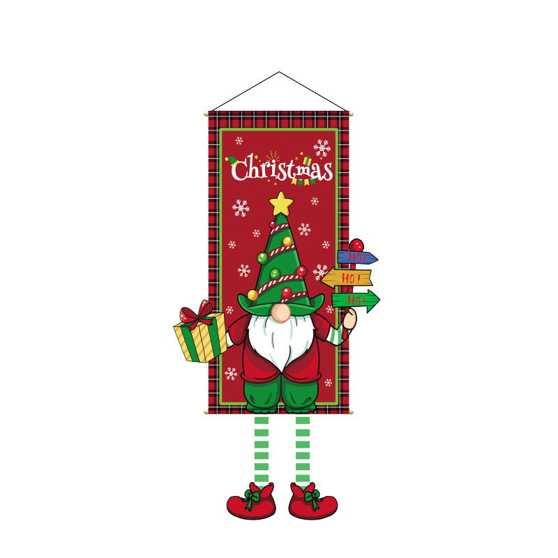 Christmas Tapestry Banner Party Decorations, Creative Cartoon Printed Wall Hanging Backdrop Cloth